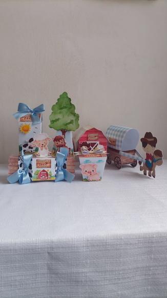 Kit 60 Peças Fazendinha Menino