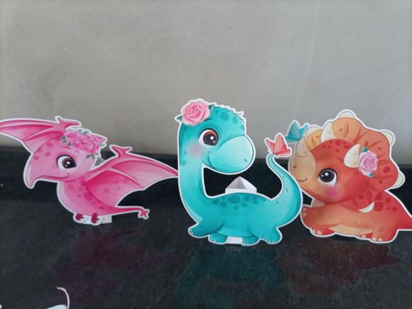 Kit com 3 Displays de Mesa Dinossauros Baby