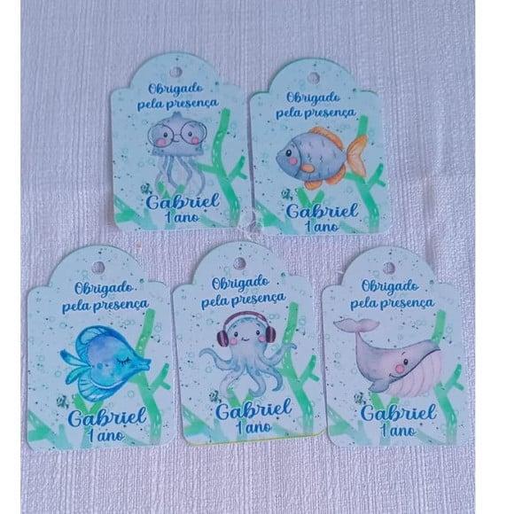 Tags de Agradecimento para Lembrancinhas Fundo do Mar