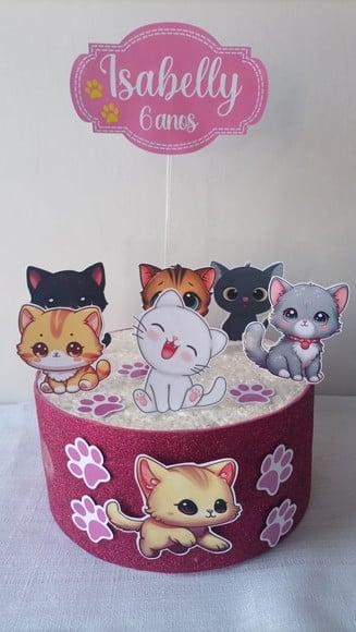 Topo de Bolo Gatinhos Fofos