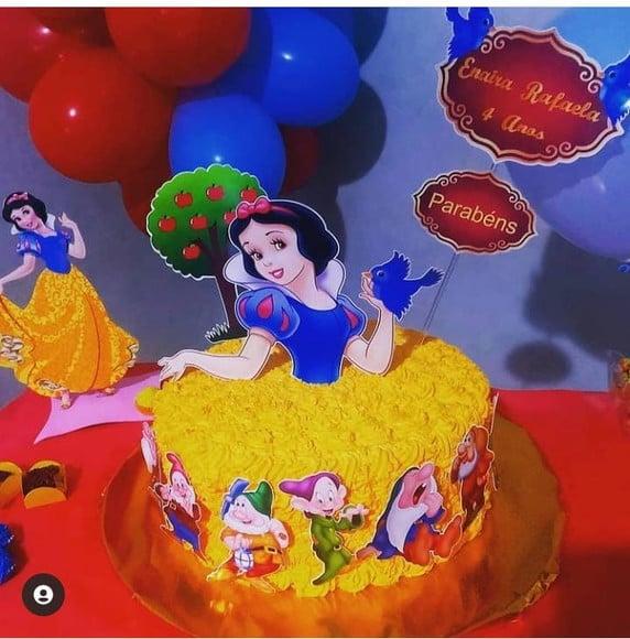 Topo de Bolo Branca de Neve 7 Anões!