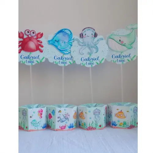 centros de mesa fundo do mar menino