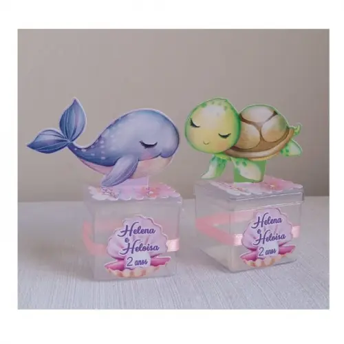 Caixas Acrílicas fundo do mar menina