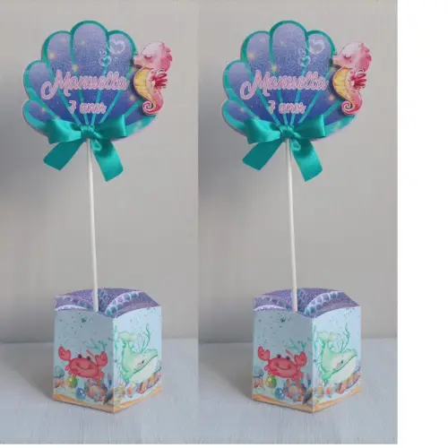 centro de mesa fundo do mar concha