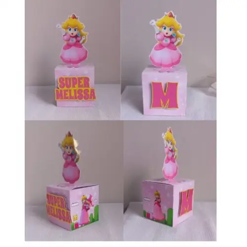 10 Caixa Cubo com Letra Peach
