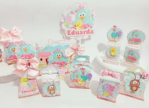40 Lembrancinhas Galinha Pintadinha Rosa