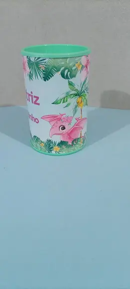 Cofrinhos Personalizado Dino Baby Rosa