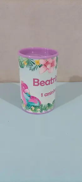 Cofrinhos Personalizado Dino Baby Rosa