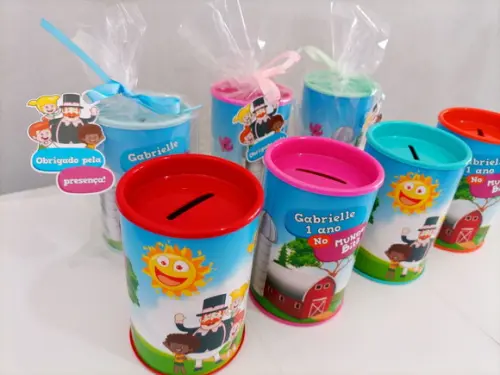 Kit 10 Cofrinhos e 10 Tubetes Mundo Bita
