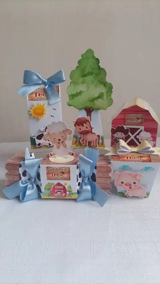 Kit 60 Peças Fazendinha Menino