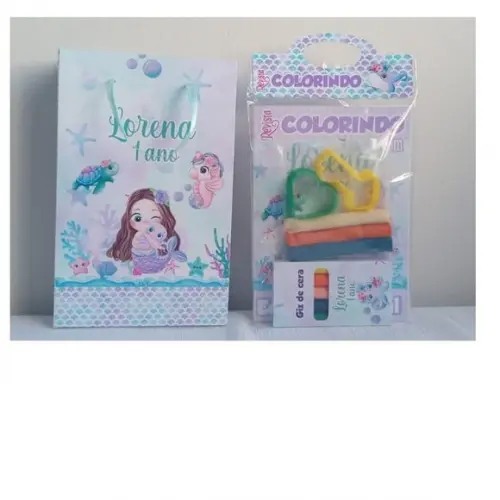 Kit Colorir com Massinha Fundo do Mar Sereia