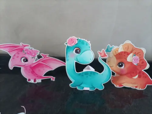 Kit com 3 Displays de Mesa Dinossauros Baby