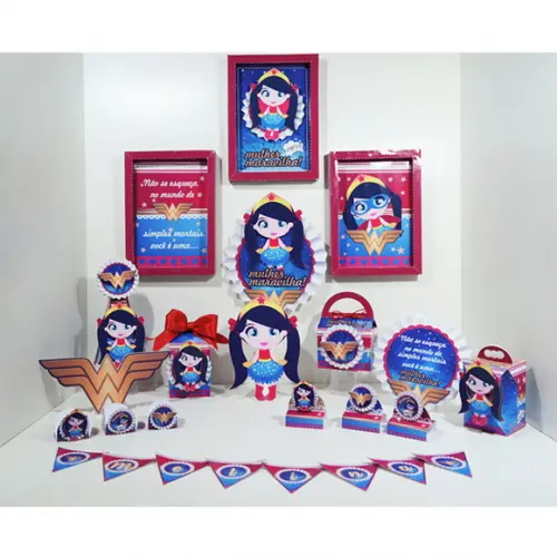 Kit Festa Só Um Bolinho Mulher Maravilha