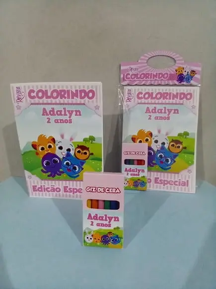 Livrinho de Colorir Bolofofos Rosa Menina