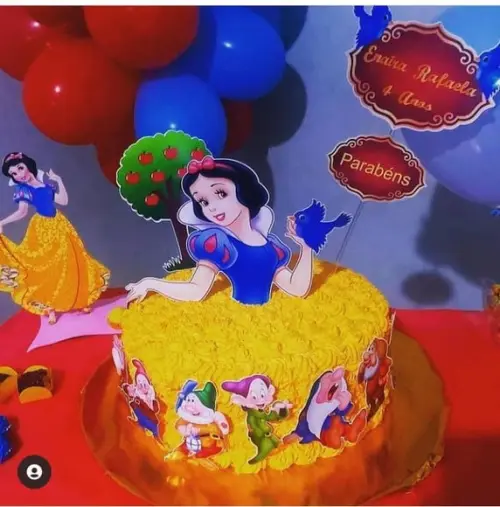 Topo de Bolo Branca de Neve 7 Anões!
