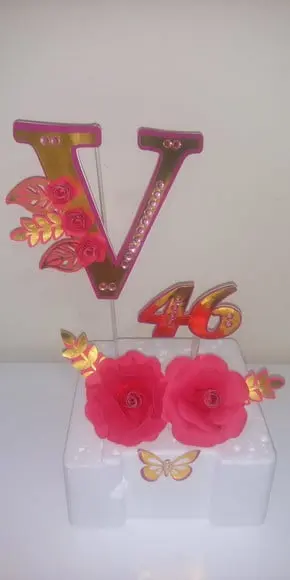 Topo de Bolo Rosas