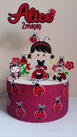 Topo de Bolo Joaninha