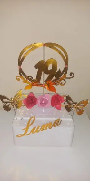 Topo de Bolo Rosas 3d