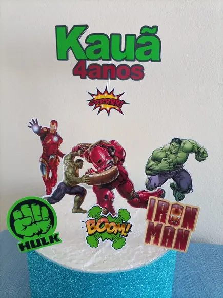 Topo de Bolo Super Heróis