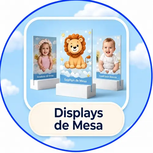 Displays de Mesa e Painéis Parede