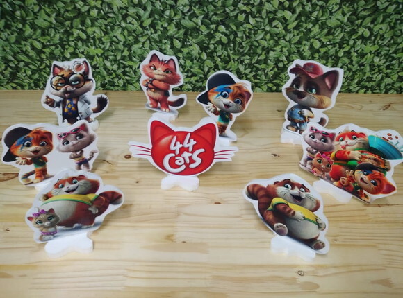 44 Gatos Kit de Mesa Displays 9 Peças Pronta Entrega