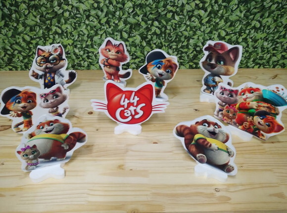 44 Gatos Kit de Mesa Displays 9 Peças Pronta Entrega