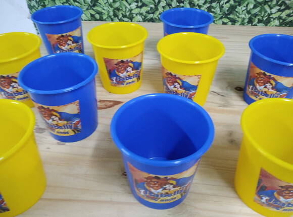 a Bela e a Fera Baldinho Personalizado Pronta Entrega
