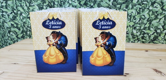 a Bela e a Fera Sacola Personalizada Pronta Entrega