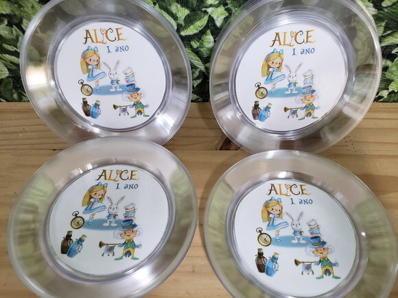 Alice Prato Sobremesa Personalizado Pronta Entrega