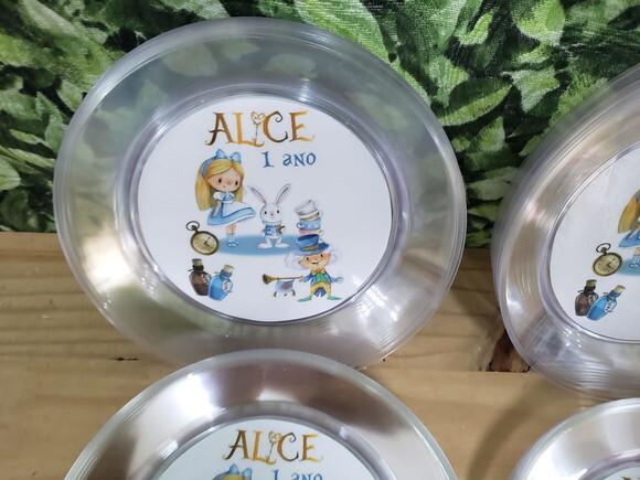 Alice Prato Sobremesa Personalizado Pronta Entrega