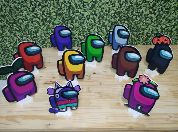 Among Us Kit de Mesa Displays 10 Peças Pronta Entrega