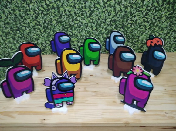 Among Us Kit de Mesa Displays 10 Peças Pronta Entrega