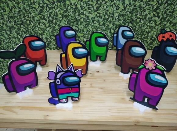 Among Us Kit de Mesa Displays 10 Peças Pronta Entrega