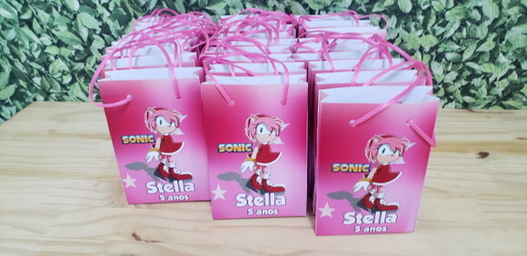 Amy Rose Sonic Sacola Personalizada Pronta Entrega