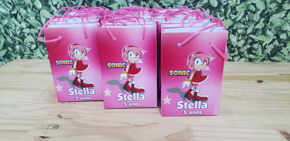 Amy Rose Sonic Sacola Personalizada Pronta Entrega