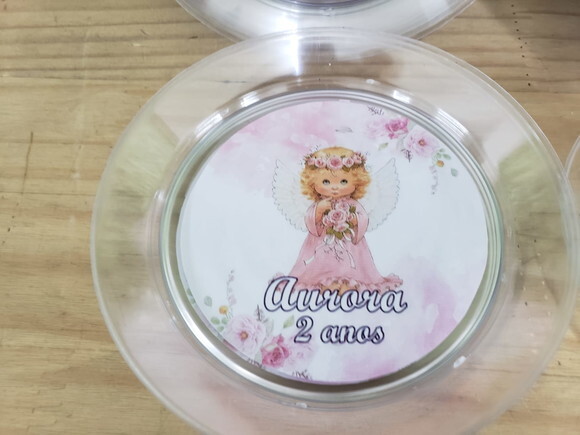 Anjinha Prato Sobremesa Personalizado Pronta Entrega