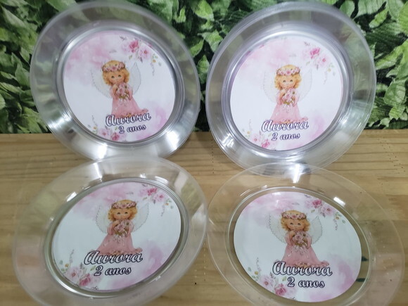 Anjinha Prato Sobremesa Personalizado Pronta Entrega