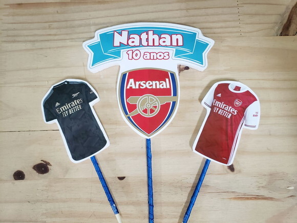 Arsenal Topo de Bolo Personalizado Pronta Entrega