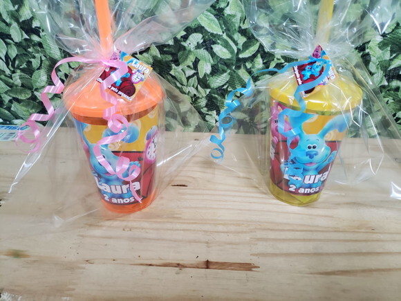 as Pistas da Blue Copo Canudo Personalizado e Embalado