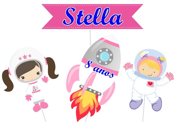 Astronauta Topo de Bolo Personalizado Pronta Entrega