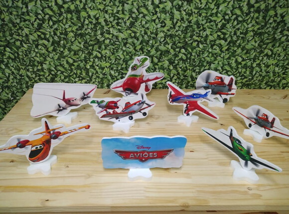 Aviões Disney Kit de Mesa Displays 9 Peças Pronta Entrega