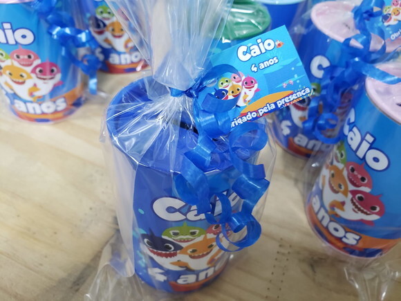 Baby Shark Lembrancinha Cofrinho Embalado e Personalizado