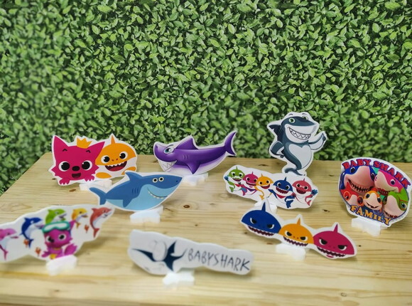 Baby Shark Kit de Mesa Displays 9 Peças Pronta Entrega
