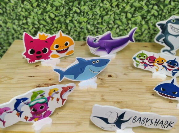 Baby Shark Kit de Mesa Displays 9 Peças Pronta Entrega
