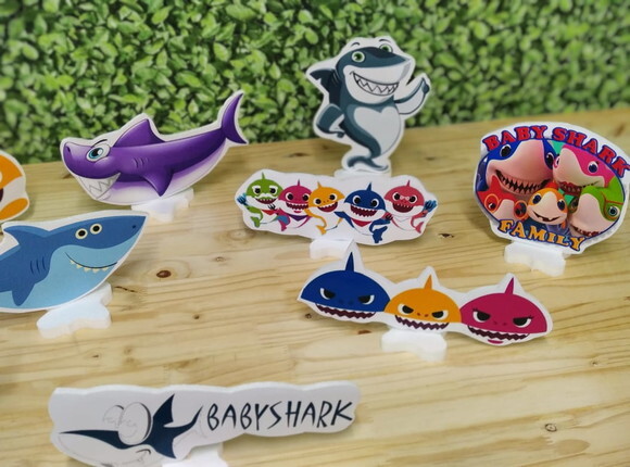 Baby Shark Kit de Mesa Displays 9 Peças Pronta Entrega