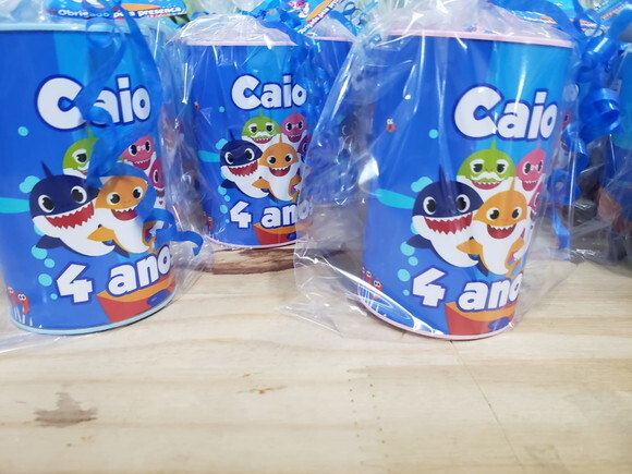 Baby Shark Lembrancinha Cofrinho Embalado e Personalizado