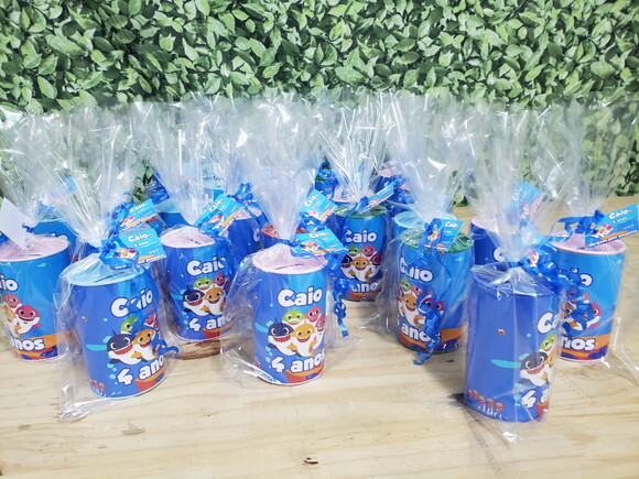 Baby Shark Lembrancinha Cofrinho Embalado e Personalizado