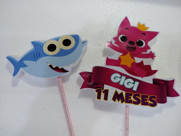 Baby Shark Topo de Bolo Personalizado