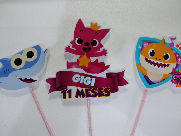 Baby Shark Topo de Bolo Personalizado