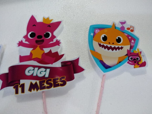 Baby Shark Topo de Bolo Personalizado